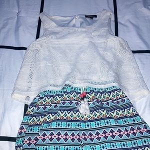 White with colorful colors romper